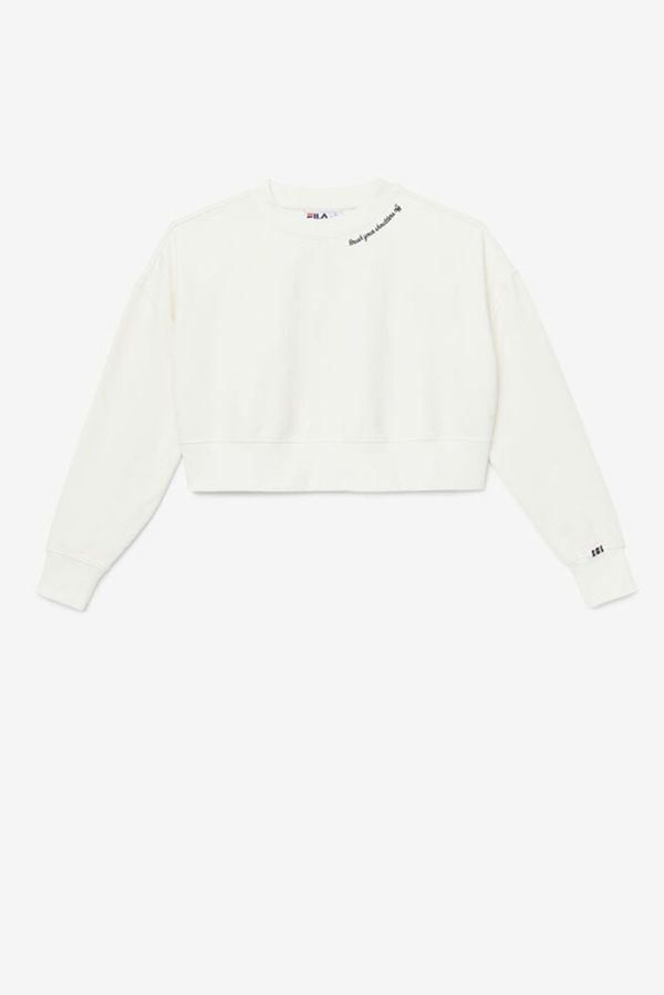 Fila Mikiny Damske Biele / Námornícka Modrá - Vitalia Crew Neck Crop Vypredaj - Slovakia 03491-XAVO